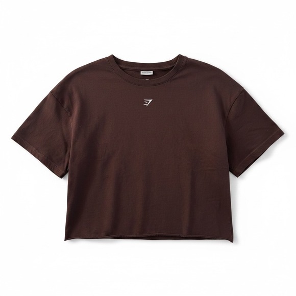 Gymshark Tops - Gymshark Lifting Club Espresso Brown Cropped Graphic T-Shirt Womens Small